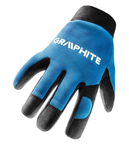 Munkakesztyű, 10", műbőr és rugalmas szövet, CE