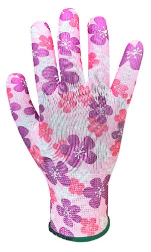 Kertész kesztyű, poliészter, virágmintás, 8"
