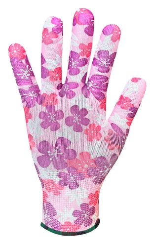Kertész kesztyű, poliészter, virágmintás, 9"