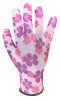 Kertész kesztyű, poliészter, virágmintás, 9"