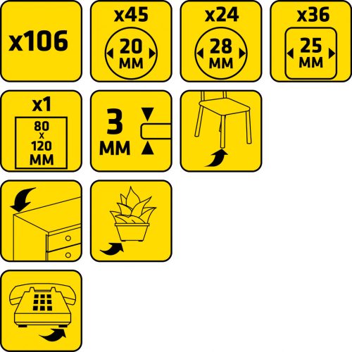 Bútorláb filc készlet, öntapadós, szürke 106db