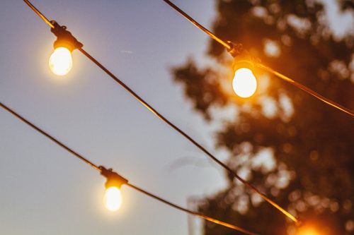 Kerti fényfüzér, 20m, 22db E27 led ízzóval, 230V