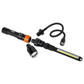   Akkus 3az1-ben vizsgálólámpa, tölthető, 350lum cob led, 3w, ip44