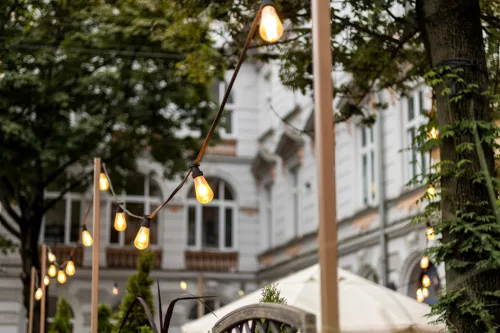 Kerti fényfűzér, napelemes, 6.5m, 10db LED, távirányító