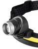 Fejlámpa, XPG+COB LED, 400lum fényerő, abs és gumi pánt, beépített akku, töltéskijelző