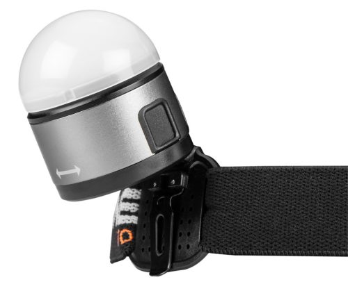 Fejlámpa levehető pánttal, mágnes és sapkarögzítő lehetőség, fehér és vörös LED, USB töltőkábel, 250+200lum