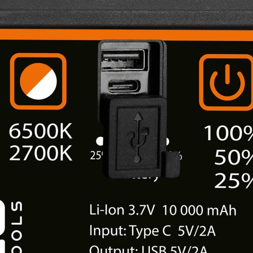 Reflektor, akkus, álló, teleszkópos lábbal, 3000lum