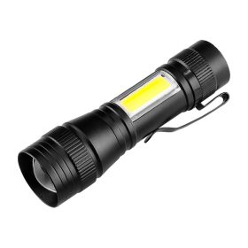   Zseblámpa, tölthető, XPE+COB LED, 220lum max. fényerő, 300mAh akku, rendelési egység: 12db