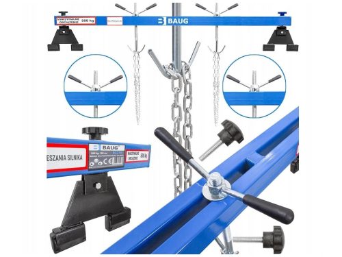 BAUG motortartó-felfüggesztő gerenda – 500kg teherbírás, 150cm szélesség