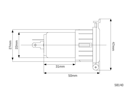 Beépített aljzat EURO 12V fedéllel