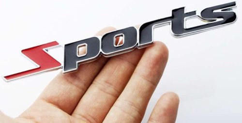 Autós króm logó - Sports felirattal