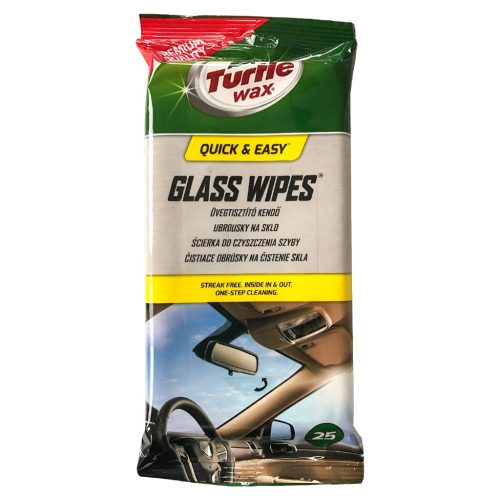 Turtle Wax Glass Wipes, üvegtisztító kendő, 25db