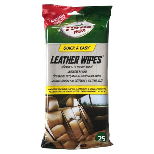 Turtle Wax Leather Wipes, bőrápoló kendő, 25db