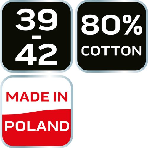 Munkazokni, 80% pamut, szerszám mintás 39-42, narancs/fekete