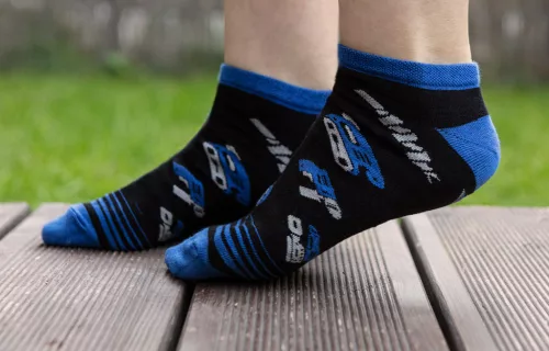 Munkazokni, 80% pamut, szerszám mintás43-46, kék/fekete, graphite