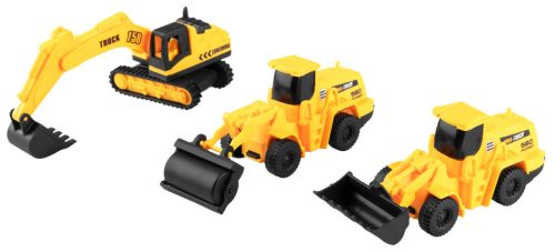 Játékszett építőipari gépekkel, kofferben