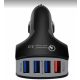 USB szivargyújtó töltő 4db USB 3.1A porttal GZ-13564