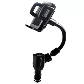   Univerzális telefon és PDA tartó, szivargyújtóba, 2*USB töltő