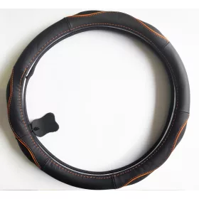 Valódi bőr kormányvédő SPORT KV-5057A - BLACK ORANGE