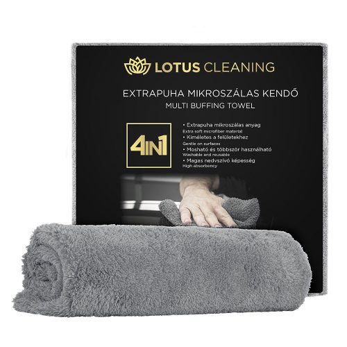 Lotuscleanig-Extra puha mikroszálas kendő szürke - 400 gsm