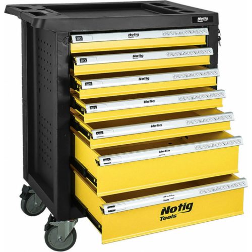 Notig Tools N4001 szerszámkocsi – 7 fiókos, 156 részes, professzionális műhelykocsi
