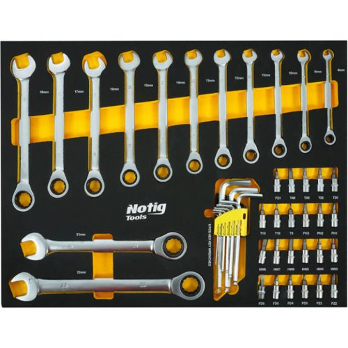 Notig Tools N4001 szerszámkocsi – 7 fiókos, 156 részes, professzionális műhelykocsi