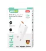 YOOUP 30W Ultra vékony - Dupla hálózati töltő (USB/TYPE-C PD)