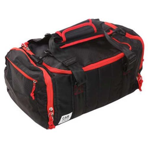 Utazótáska, fekete-piros, prémium, S méret, 27l