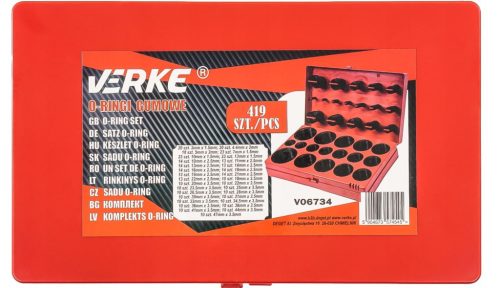 Verke O-gyűrű készlet – 419 db-os univerzális tömítés szett, olaj- és vegyszerálló gumiból