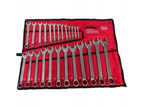 Verke V35330 villáskulcs készlet – 25 részes, króm-vanádium acél, DIN 3113 szabvány