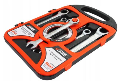 Verke V35400 racsniskulcs készlet – 7db, 72 fogú, CrV acélból, selyemfényű felület