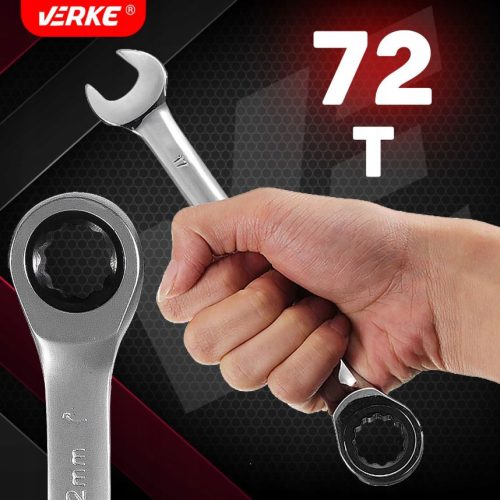 Verke V35400 racsniskulcs készlet – 7db, 72 fogú, CrV acélból, selyemfényű felület