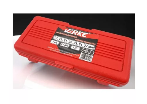 Verke V86101 dugókulcs készlet alumínium felnikhez – 7db, 1/2", CrMo acél, védőhüvellyel