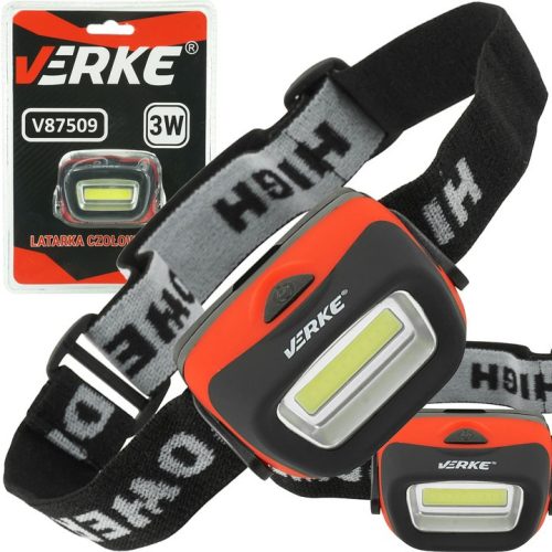 Verke V87504 akkumulátoros fejlámpa – COB LED, 230° szögű világítás, IPX4 vízálló kivitel