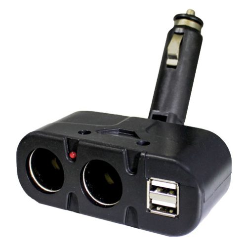 Kettes Szivargyújtó elosztó AE-WF033, USB 12-24V