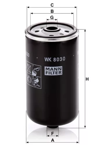 Üzemanyagszűrő Mann Filter WK 8030