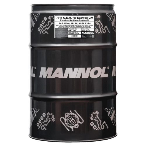 Mannol 7711-60 O.E.M. for Daewoo, GM 5W-40 motorolaj 60lit.