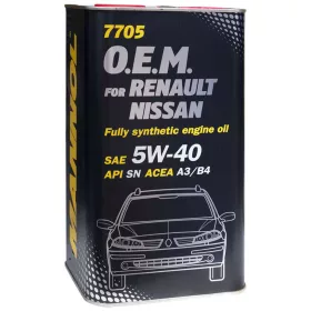   Mannol 7705-4ME O.E.M. for Renault, Nissan 5W-40 motorolaj, 4lit. fémdobozos
