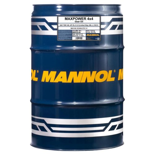 Mannol 8102-60 Maxpower 4x4 75W-140 váltóolaj 60lit.