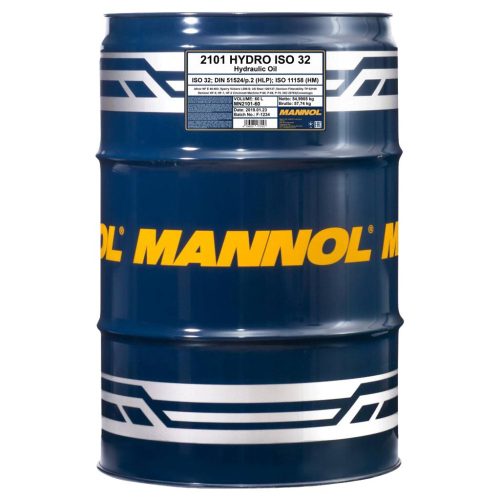 Mannol 2101-60 Hydro ISO 32, ISO HM, DIN HLP hidraulikaolaj, 60 liter