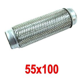   Kipufogó flexibilis cső, flexicső, 50x230mm  Univerzális, behegeszthető kipfugó flexibilis cső.  Felhasználható kipufogórendszerek javításár